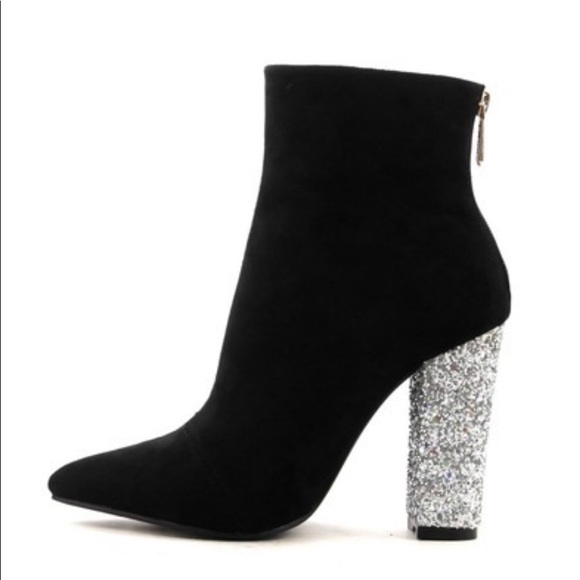 Shoes - Glitter Heel Boots